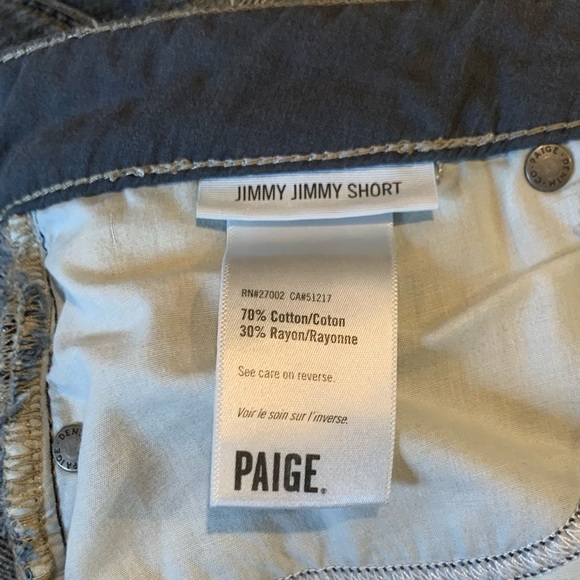 Paige Jimmy Jimmy Shorts Dark Wash Ripped - Picture 7 of 11